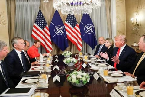 US President Donald Trump and NATO Secretary General Jens Stoltenberg