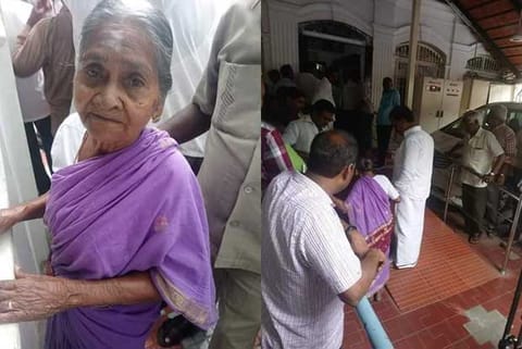 Elderly woman travels from Karunanidhi's home town to meet him