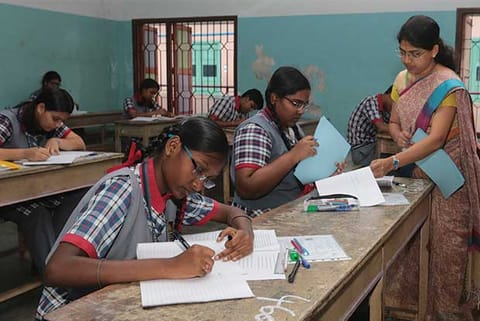 Students taking their CBSE examinations
