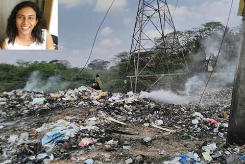 Smoke emanating from the dumpyard (Insert: Asha Henderson)