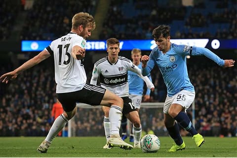 Brahim Diaz (right) scored twice against Fulham in the League Cup
