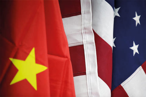 Flags of US and China. File photo: Reuters