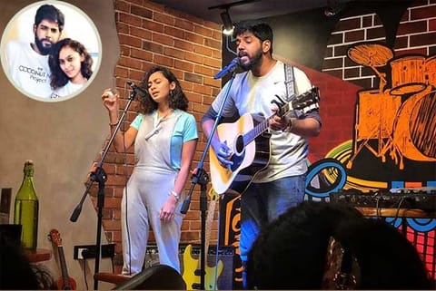 Pavithra and Goutham during a performance