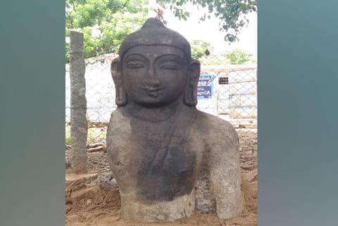 The Buddha idol unearthed from a village in Ariyalur district