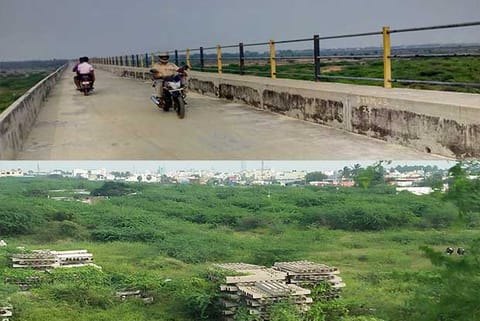 Palar meant for facilitating a rail line now seeing two-wheeler traffic; Nagari?Tindivanam line lying abandone