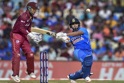 Rishabh Pant in full flow against West Indies on Sunday