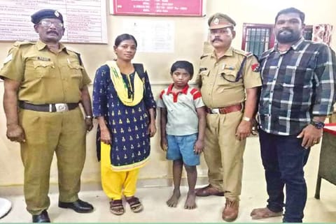 Pavan with officers at the St Thomas Mount RPF station