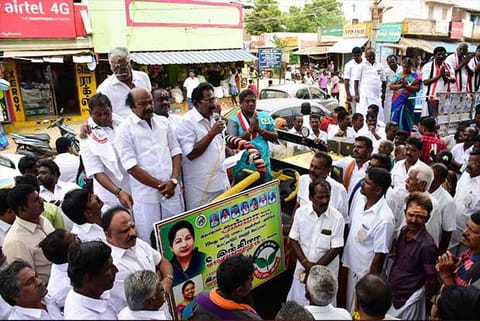 Campaigning for the rural body polls on Wednesday