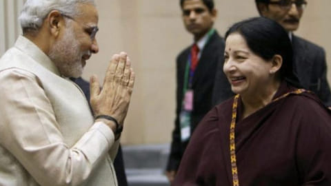 Indian Prime Minister Narendra Modi andformer Tamil Nadu CM  J Jayalalithaa