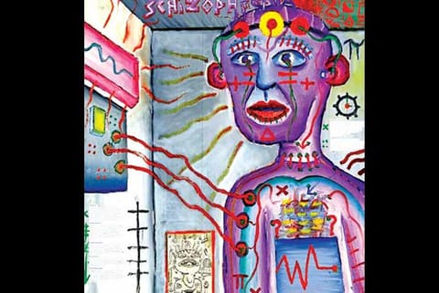 Self-portrait of a person with schizophrenia, representing that individual?s distorted perception of reality