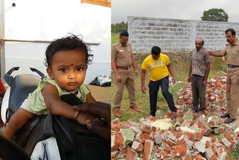 Selvaraj at the spot to recover the body (R); Darshini (L)