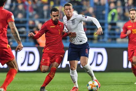 Ross Barkley (right) delivered a brace, scoring one in each half