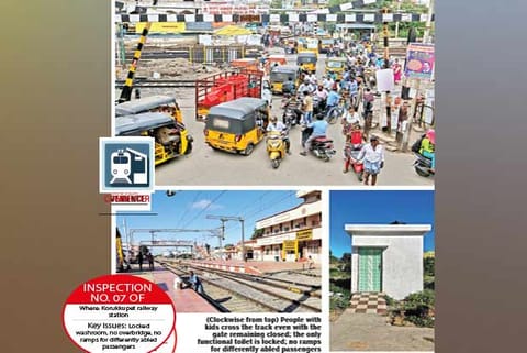 Commuter Inconvenience: Sans foot overbridge, commuters in Korukkupet Stn risk their lives