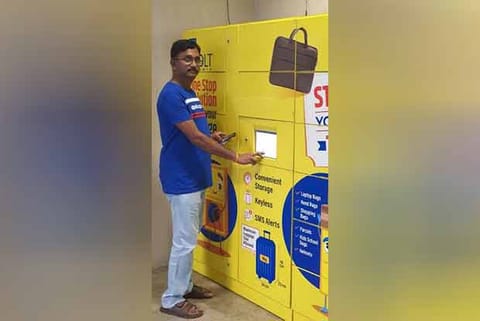 The new locker facility at a Metro station