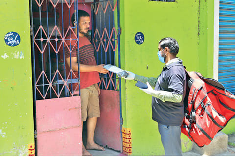 Medicines being home delivered in the city