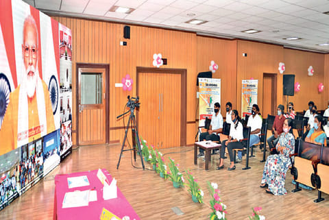 Virtual hackathon interaction with PM Narendra Modi proceeding from SKCET in Coimbatore on Sunday
