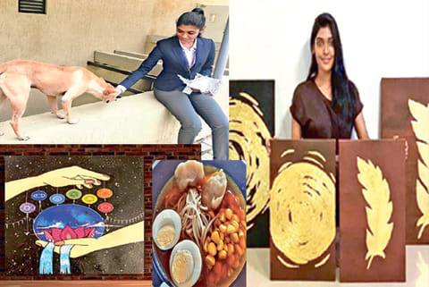Gayathri misses petting her stray friends; she kept herself busy with her artwork this lockdown