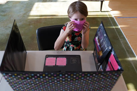 The first grader will attend her classes virtually while spending her days at the martial artsstudio