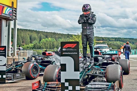 Hamilton takes pole in Belgium