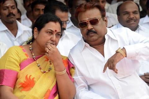 Premalatha Vijayakant and DMDK Founder Vijayakant