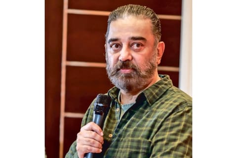 Kamal Haasan addressing a meeting in Tirunelveli on Wednesday