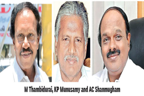M Thambidurai, KP Munusamy and AC Shanmugham