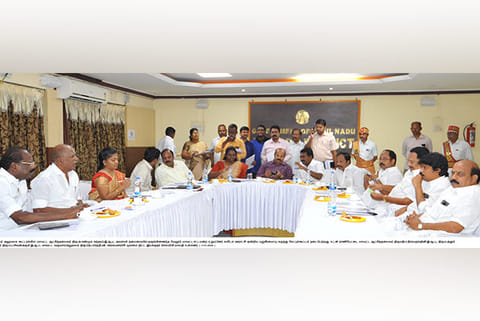 Vellore, Tirupattur and Ranipet Collectors at the village panchayat reorganisation committee meeting