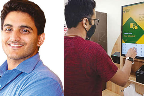 A self check-out process underway