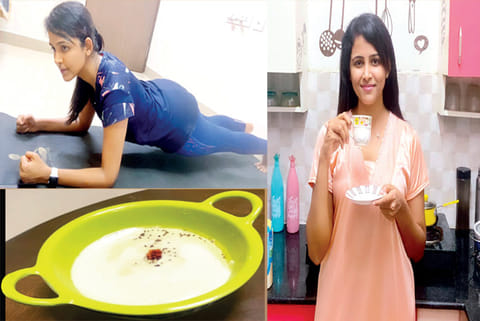 Subhiksha at home; picture of mango coconut chutney she made