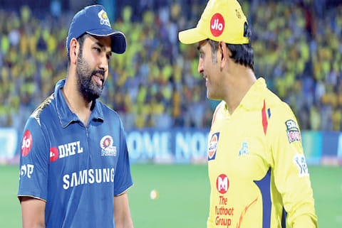 Rohit Sharma and MS Dhoni in the 2019 IPL match between MI and CSK (File Photo)