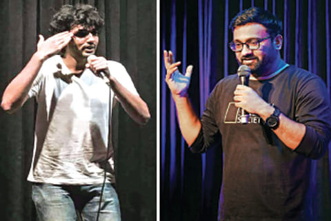 Vikash Paul and CK Sarvesh performing at an event
