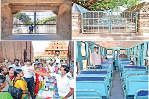 Vellore fort remain closed; the NMR train remains empty in The Nilgiris: Devotees being screened in Big Temple
