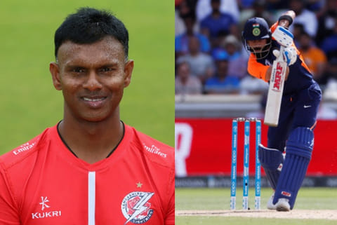 Former West Indies batsman Shivnarine Chanderpaul  (L) and Virat Kohli (Courtesy: Twitter)