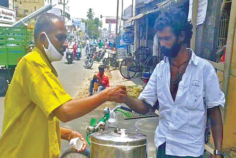 Turning a new leaf in his life, K Venkatraman sells tea in Erode