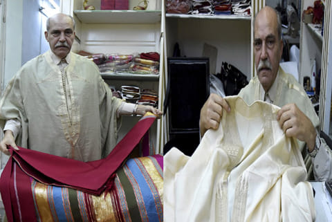 Lasaad El Beji Amine El Hrairia, a silk weaver In Tunis' Medina and the designer for the Bardo