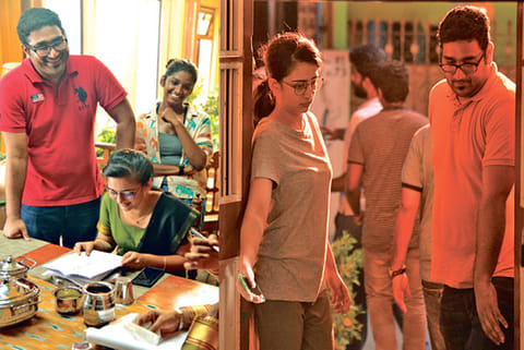 Akshara during the shoot of the film