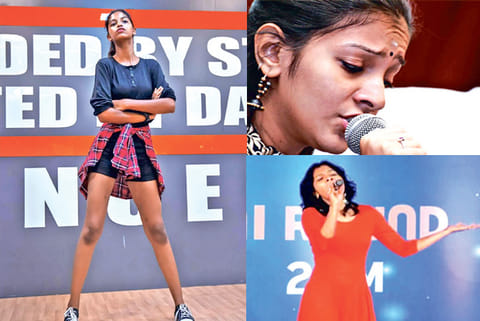 Sruthi Ram (left) and Subiksha Priyal performing