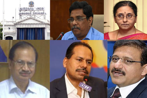 (Top) K Shanmugam; Girija Vaidyanathan (From left to right) Prabhakar, Hans Raj Verma, Atulya Misra