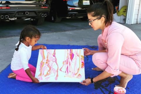 Sunny Leone with her daughter Nisha