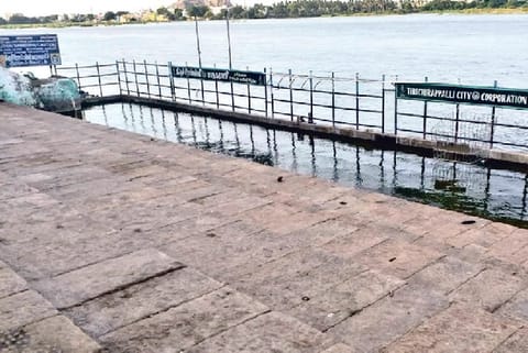 A deserted Ammamandapam on Aadi Perukku in Srirangam on Tuesday