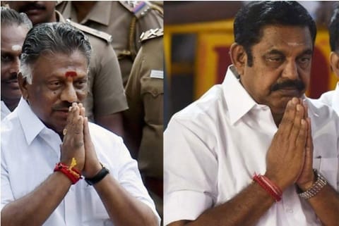 File photo:AIADMK leaders O Panneerselvam and K Palaniswami