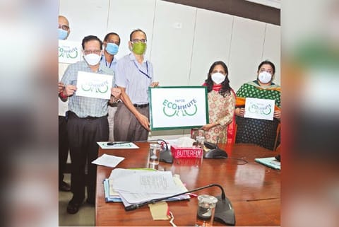 The logo for ECOmmute being launched during a meeting on Wednesday