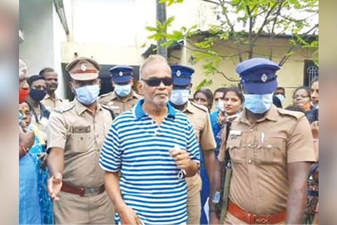 Sivasankar Baba outside Chengalpattu court