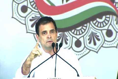 "Those in power are false Hindus," Rahul Gandhi said in Jaipur today. (Image Source: ANI)