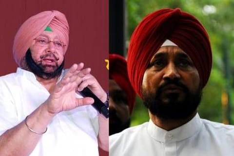 Chief Minister Charanjit Singh Channi and Capt Amarinder Singh