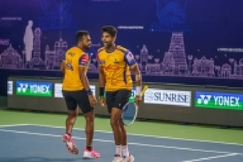 The Strikers finally won the doubles 12-8 and the match 42-38