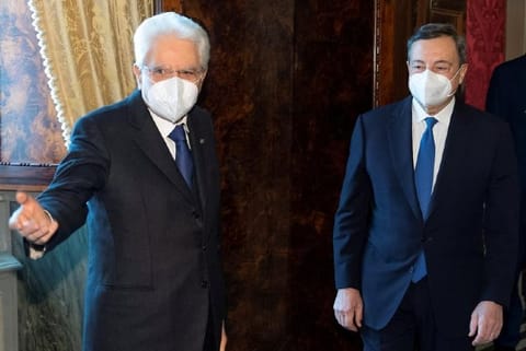 Former European Central Bank President Mario Draghi meets with Italian President Sergio Mattarella