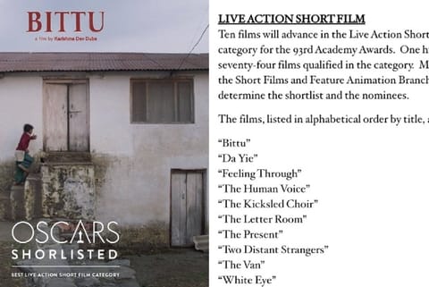 Oscars 2021: India's 'Bittu' makes it to Live Action Short Film shortlist