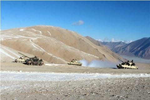 Source: ANI; Indian and Chinese troops and tanks disengaging from the banks of Pangong Lake