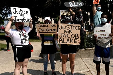 File photo: Protestors supporting Blake